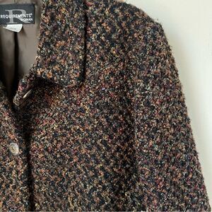 VTG Requirements Mocha Textured Multicolor Tweed Academia Blazer Jacket SZ 20W